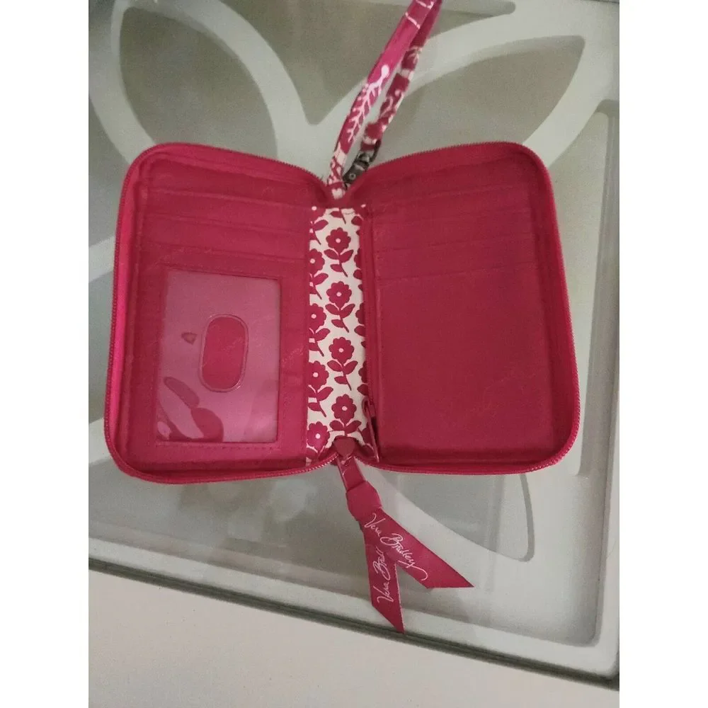 Vera Bradley Women's Twirly Birds Pink Wristlet Wallet Phone Card Case Cotton‎